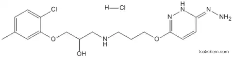 Molecular Structure of 89536-01-6 (3(2H)-Pyridazinone,6-[3-[[3-(2-chloro-5-methylphenoxy)-2-hydroxypropyl]amino]propoxy]-,hydrazone, hydrochloride)